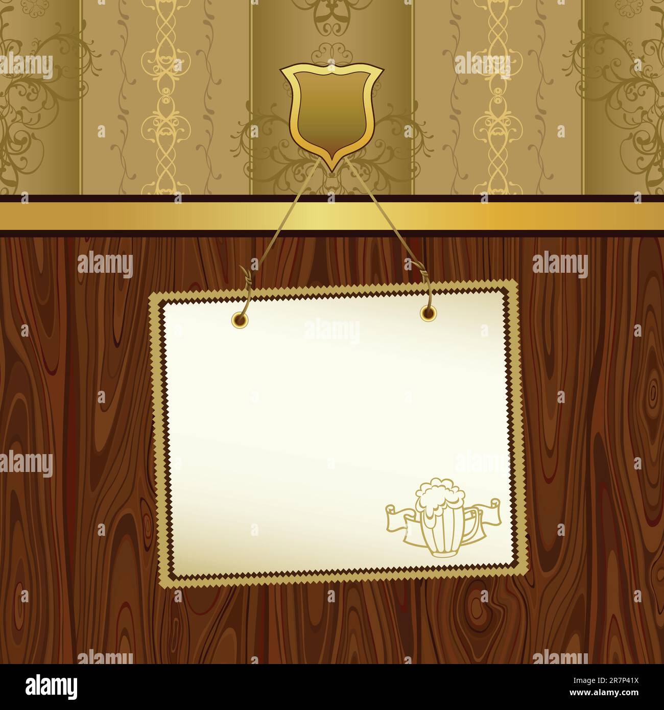 beer background, this illustration may be useful as designer work Stock Vector