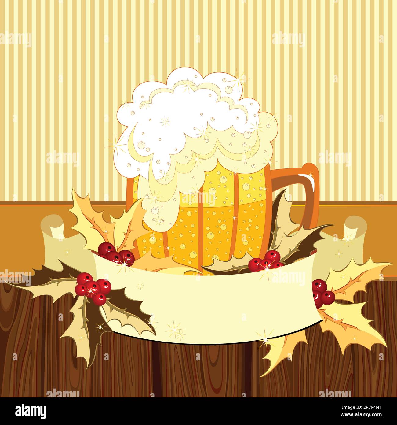 beer background, this illustration may be useful as designer work Stock Vector
