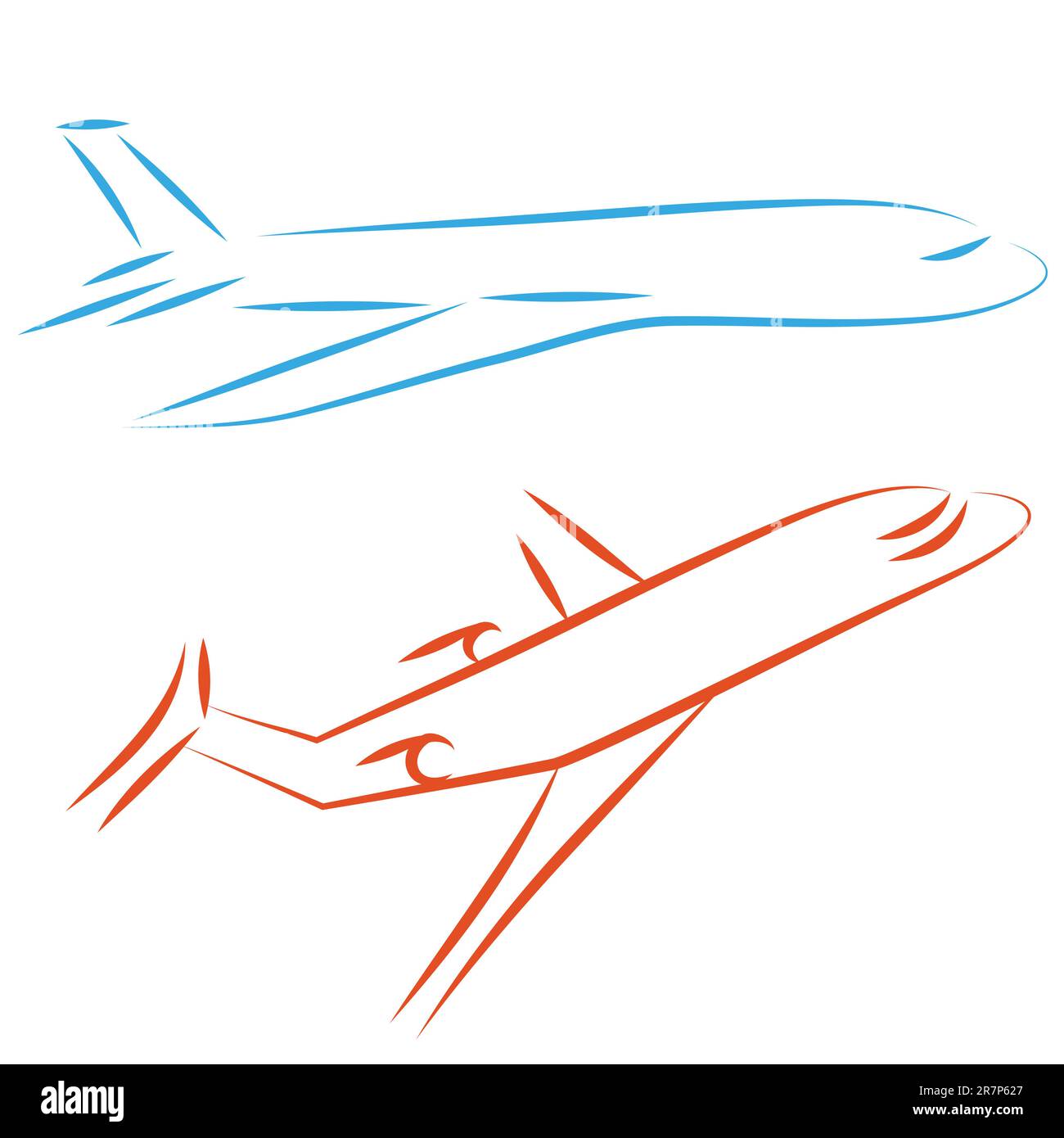Flying vector airplane, icon plane. Design element. Airliner, jet. Stock Vector