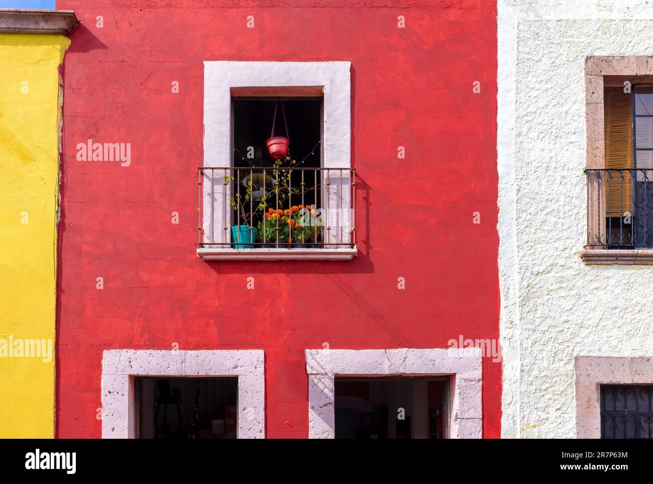 Mexico, Morelia tourist attraction colorful streets and colonial houses