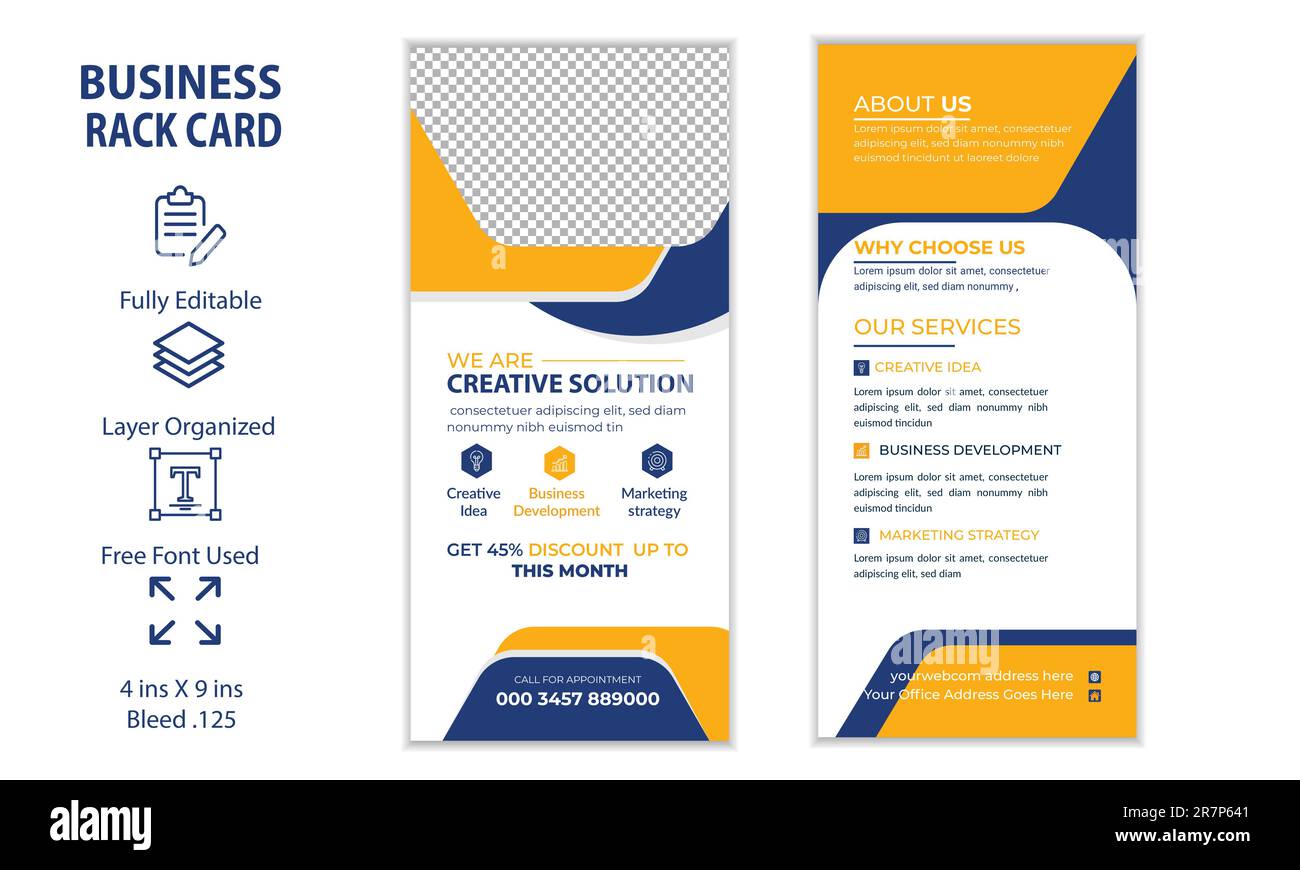 Modern business rack card or dl flyer templates Design Stock Vector