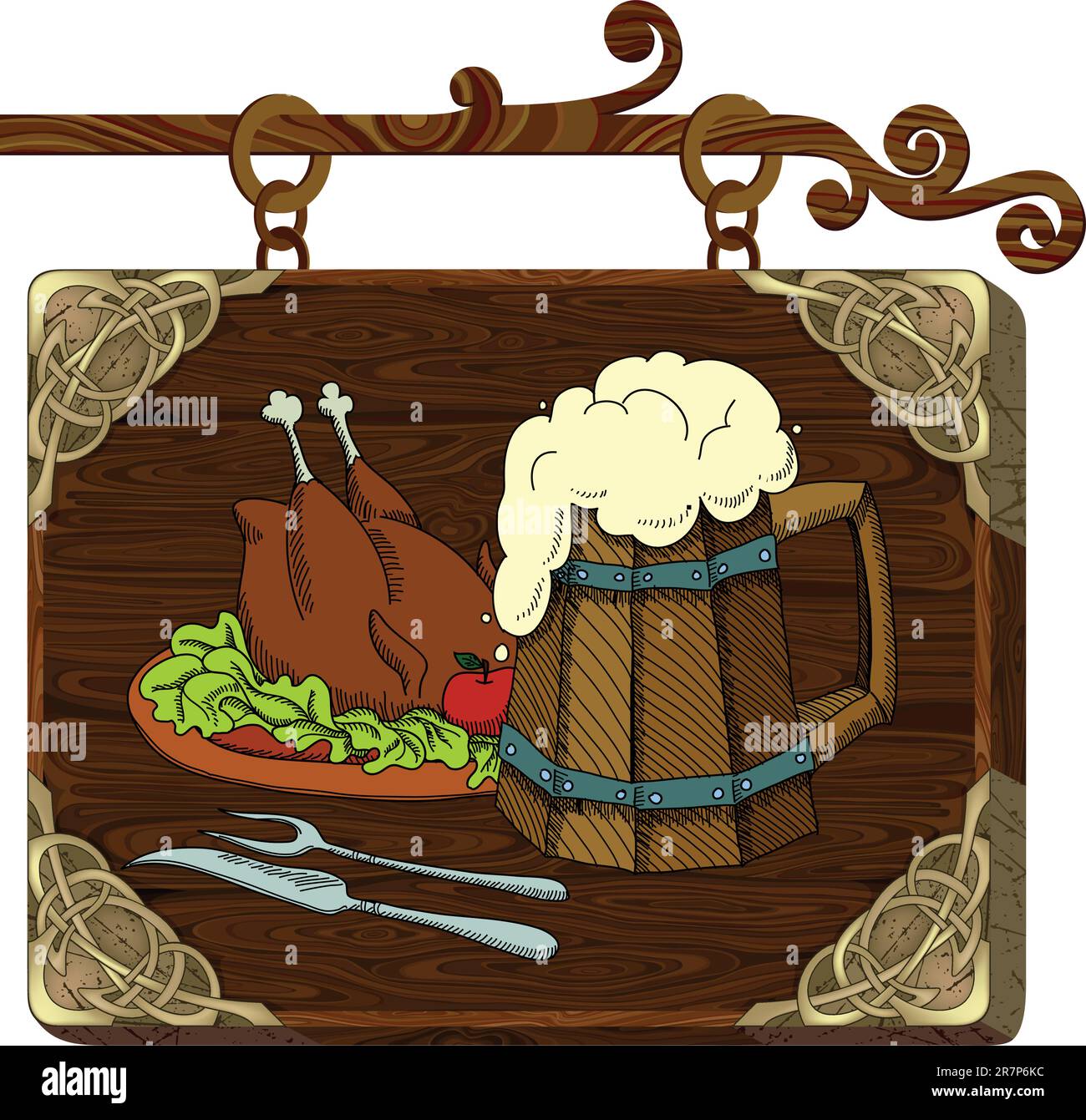 beer background, this illustration may be useful as designer work Stock Vector