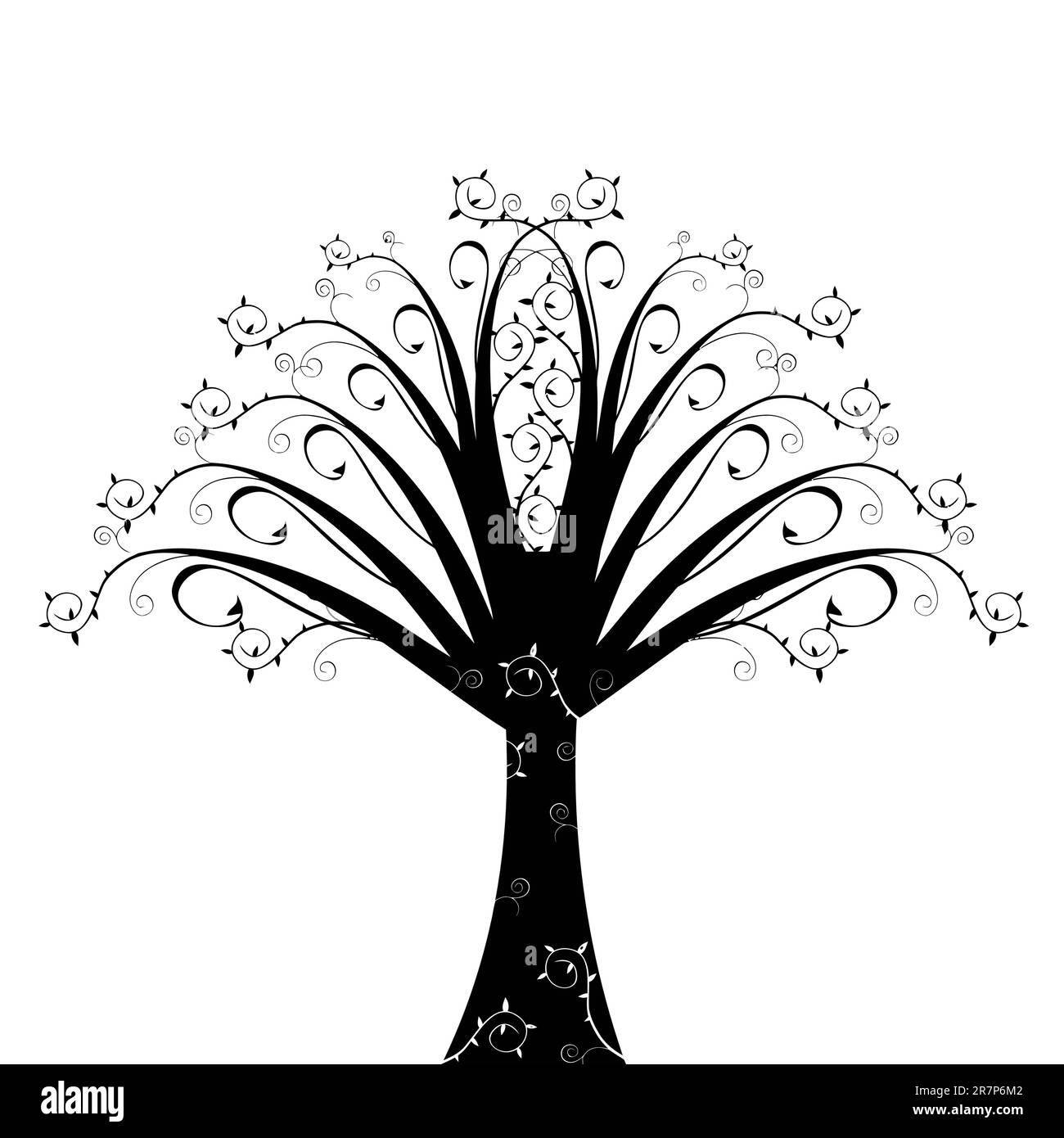 Beautiful abstract art tree isolated on white background Stock Vector