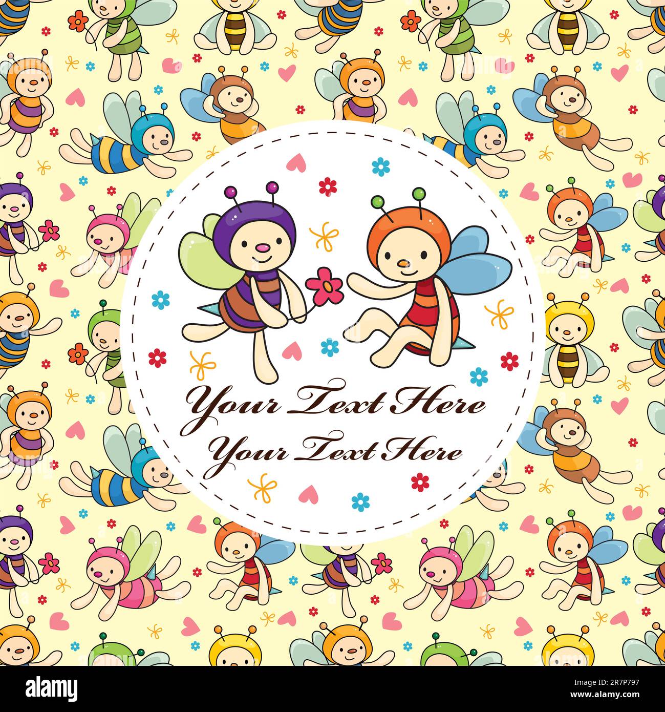 cartoon bee card Stock Vector Image & Art - Alamy