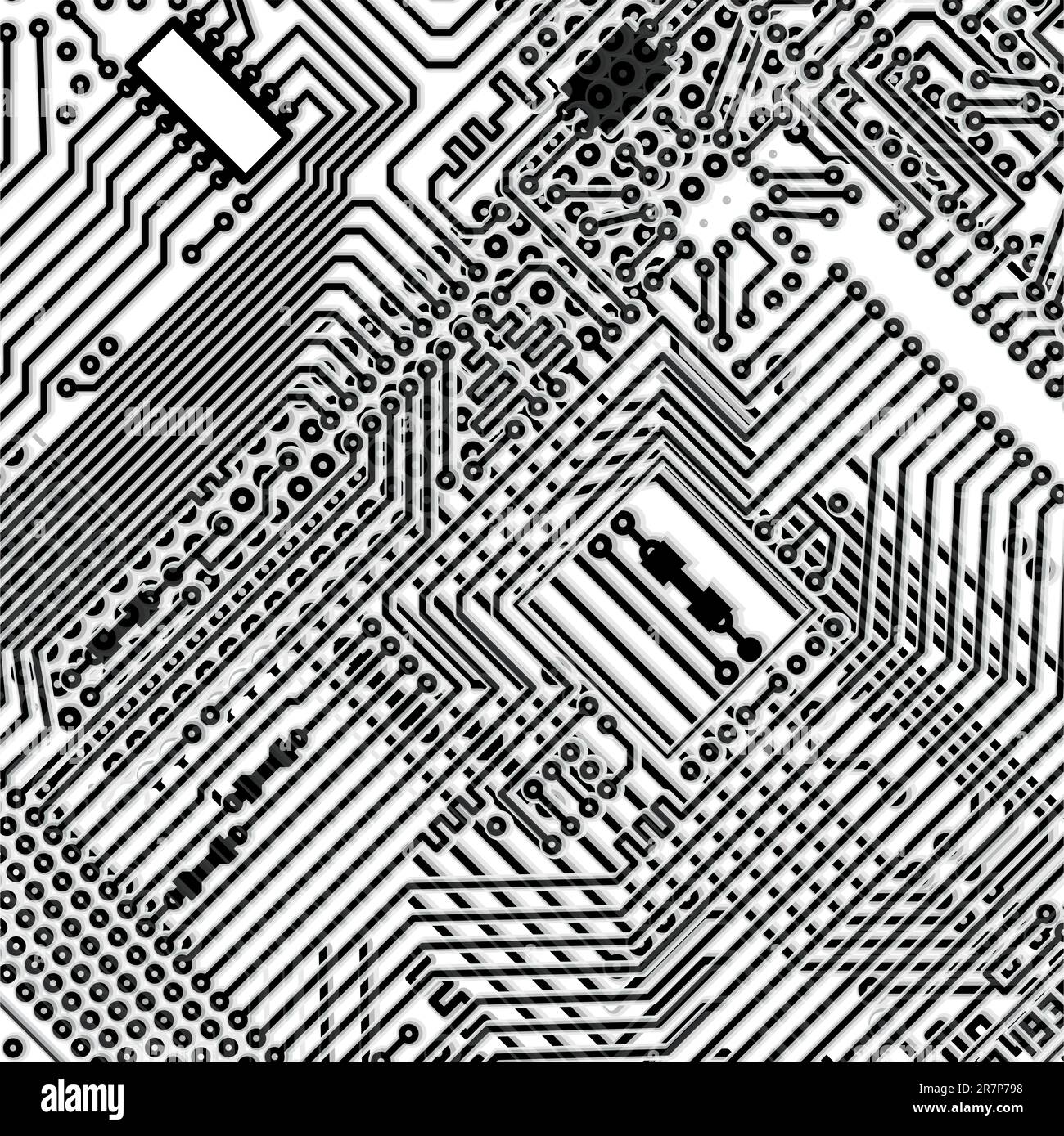 Square monochrome background - design multi-layered electronic circuit