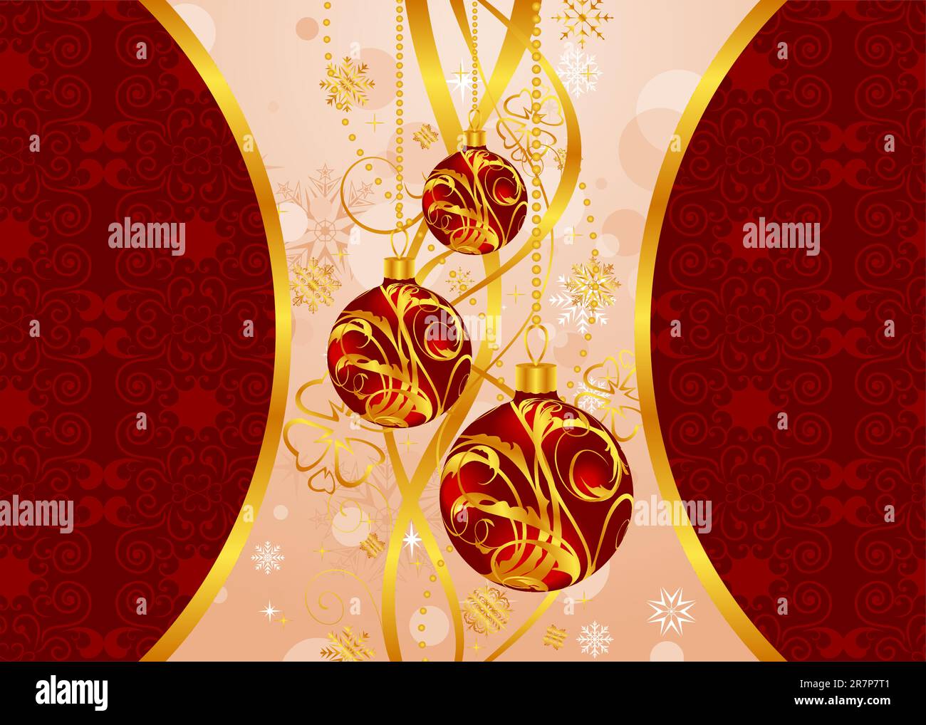 Illustration Christmas background with set balls - vector Stock Vector ...