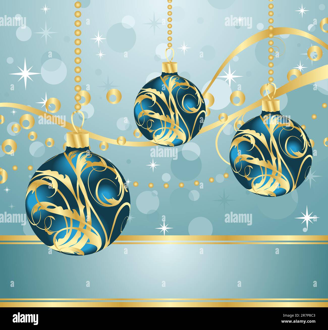Illustration abstract blue background with Christmas balls - vector ...