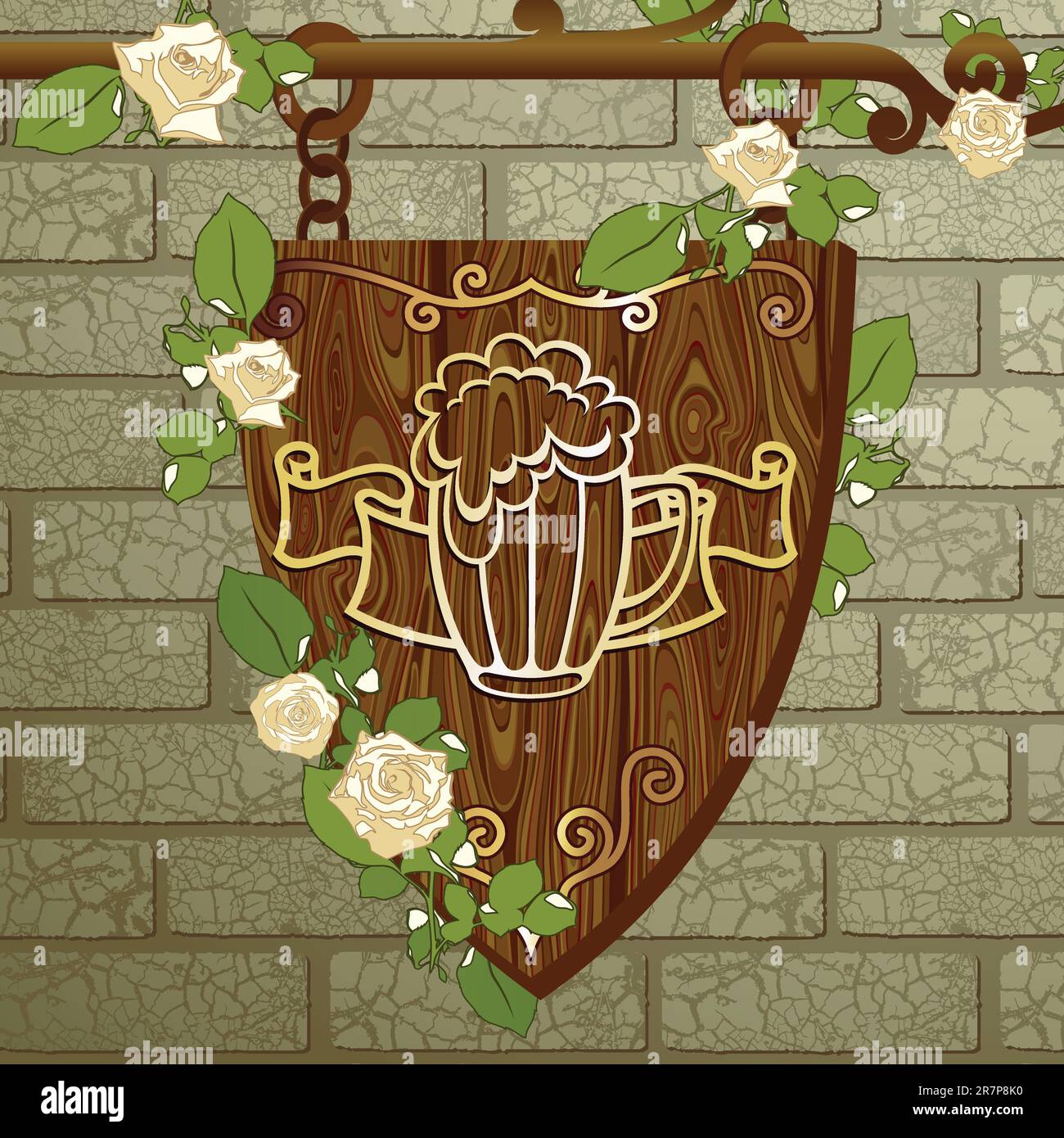 beer background, this illustration may be useful as designer work Stock Vector