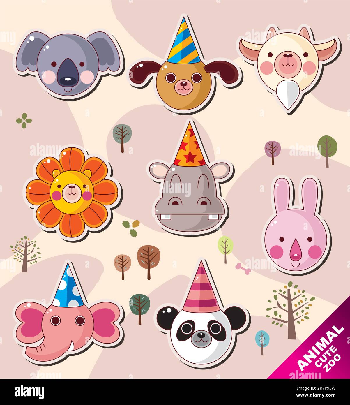 cartoon animal icons Stock Vector Image & Art - Alamy