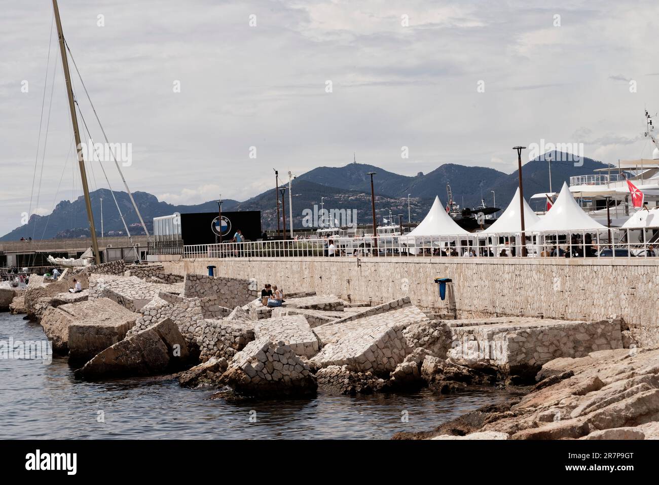 Cannes, France.18th May, 2023. View from the pier of the city of Cannes