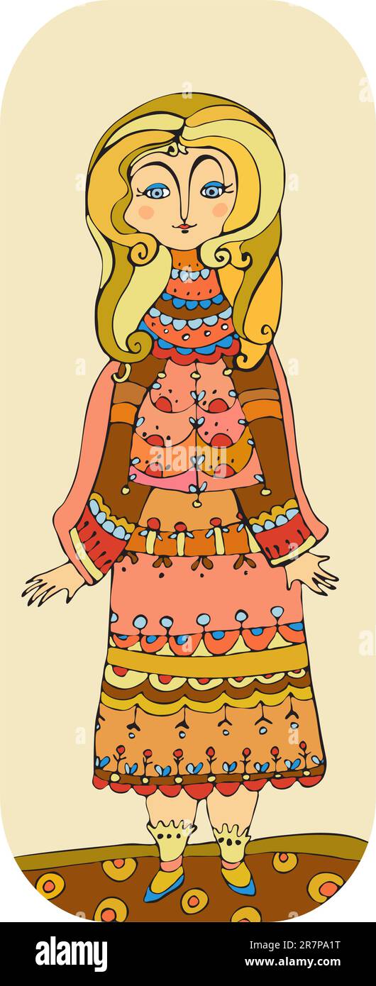 Girl in pink dress Stock Vector Images - Alamy