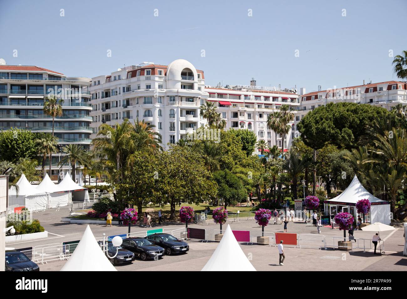 Cannes, 2023. 27th May, 2023. View of the Majestic Hotel during the 76th Annual Cannes Film Festival at the Palais des Festivals on May 27 2023 in Can Stock Photo