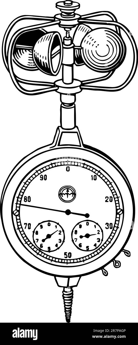 wind speed measuring anemometer isolated on white Stock Vector Image