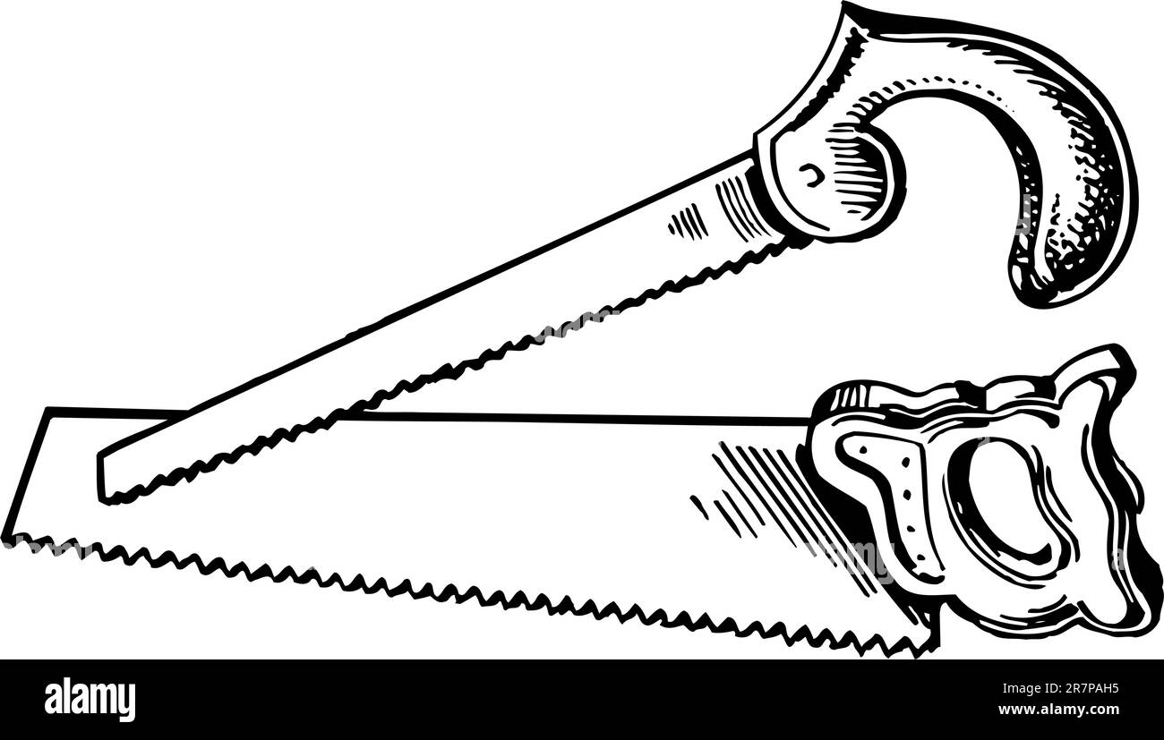 Two saws isolated on white Stock Vector Image & Art Alamy