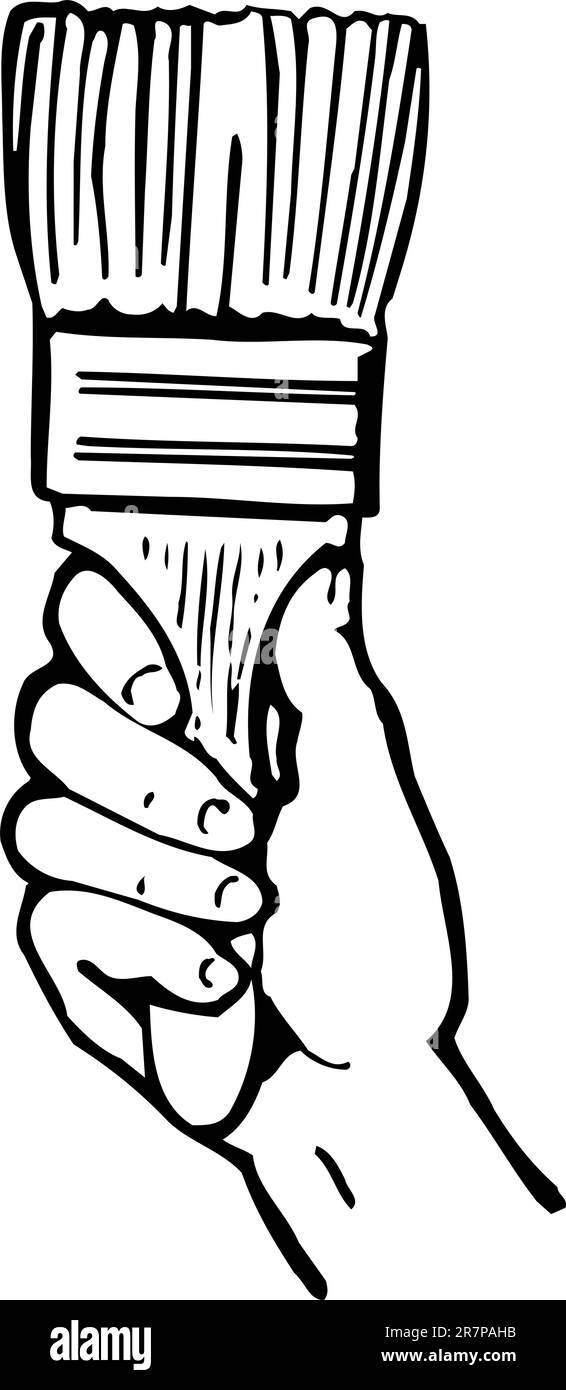 Painting brush in the hand Stock Vector Image & Art Alamy