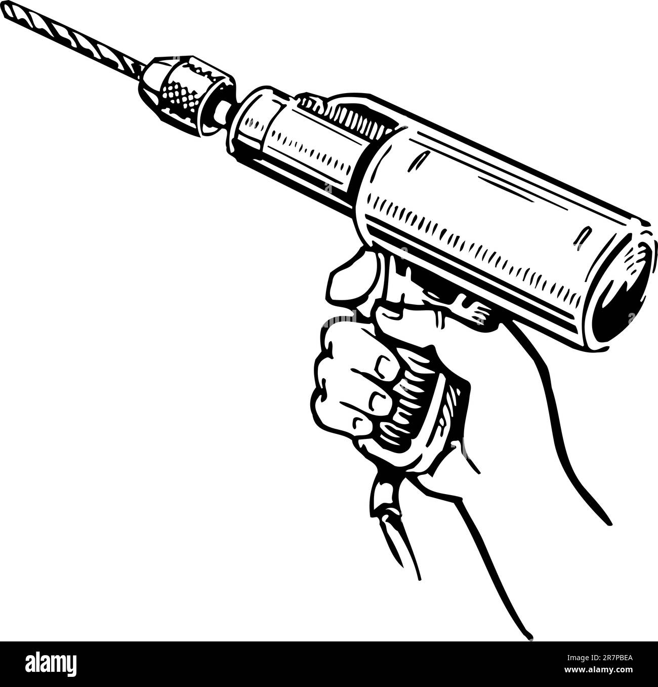 Electric hand drill in the hand Stock Vector Image & Art Alamy