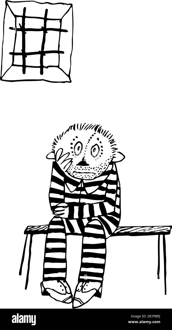 Cartoon prisoner Black and White Stock Photos & Images - Alamy