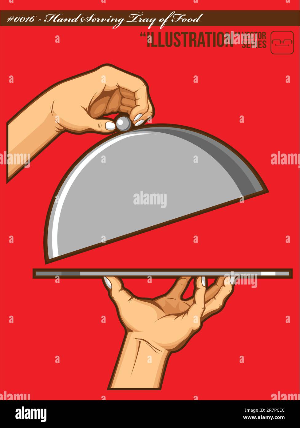 An isolated vector of hands opening a tray of food. Good for many ...