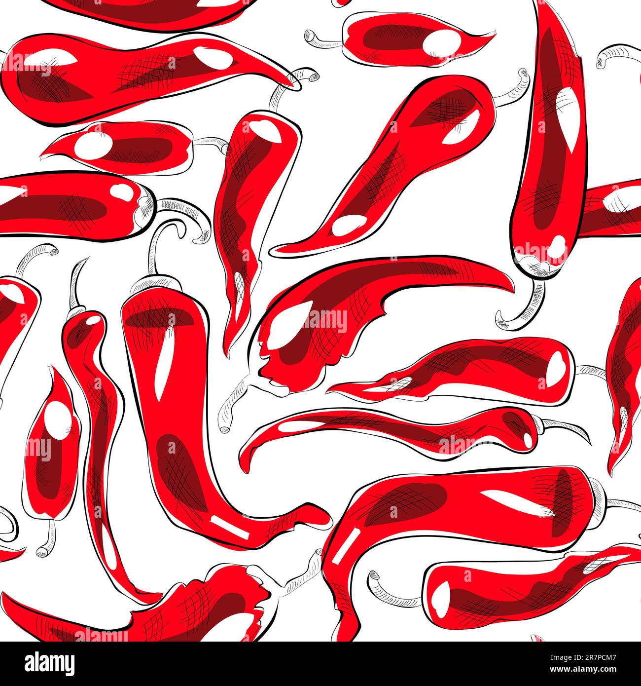 Seamless wallpaper with chili pepper Stock Vector Image & Art - Alamy