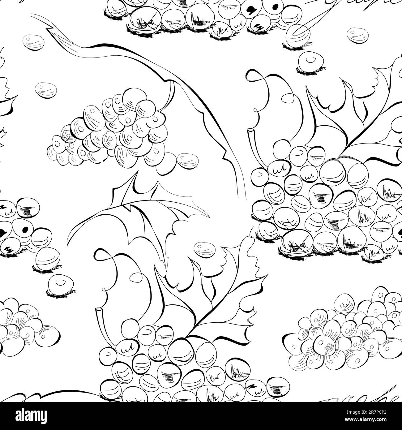 Seamless wallpaper with grapes Stock Vector