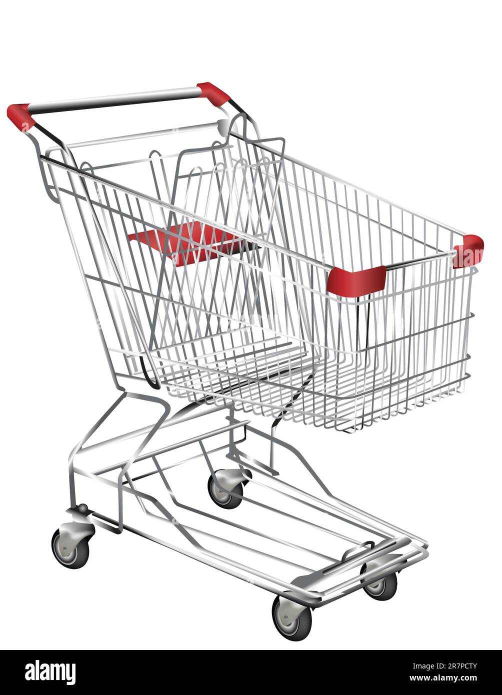 Metal shopping trolley isolated on white Stock Vector Image & Art Alamy