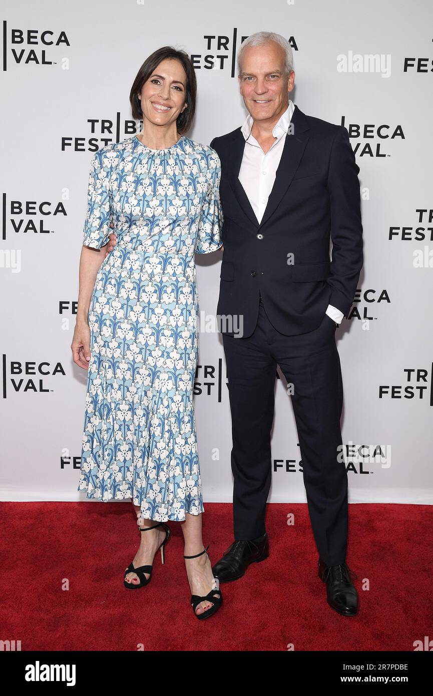 New York, USA. 16th June, 2023. (L-R) TV journalist Annika Pergament and Michael O'Looney attend the 'Fresh Kills' premiere during the 2023 Tribeca Festival at SVA Theatre, New York, NY, June 16, 2023. (Photo by Anthony Behar/Sipa USA) Credit: Sipa USA/Alamy Live News Stock Photo