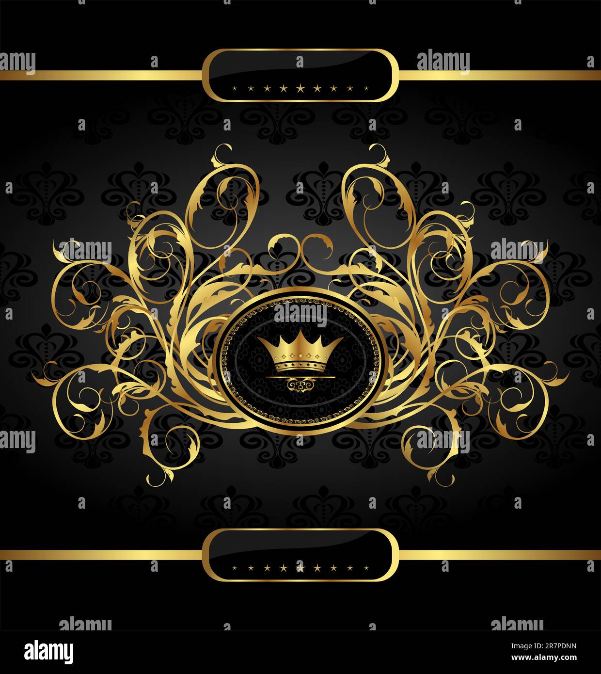 Gold red floral border design hi-res stock photography and images - Alamy