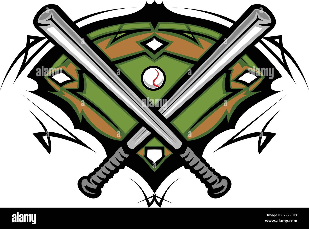 Vector Template of a Softball Bats Baseball Field Graphic Stock Vector