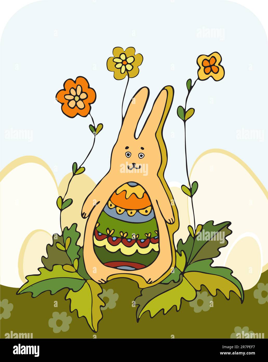Easter rabbit on a meadow Stock Vector Image & Art - Alamy