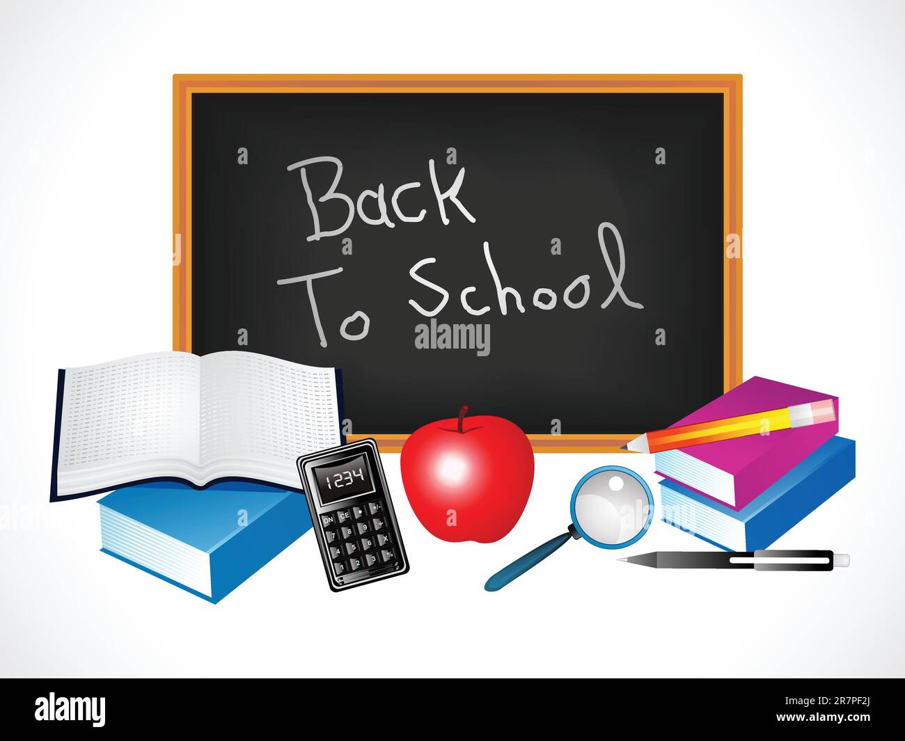 multiple back to school elements vector illustration Stock Vector