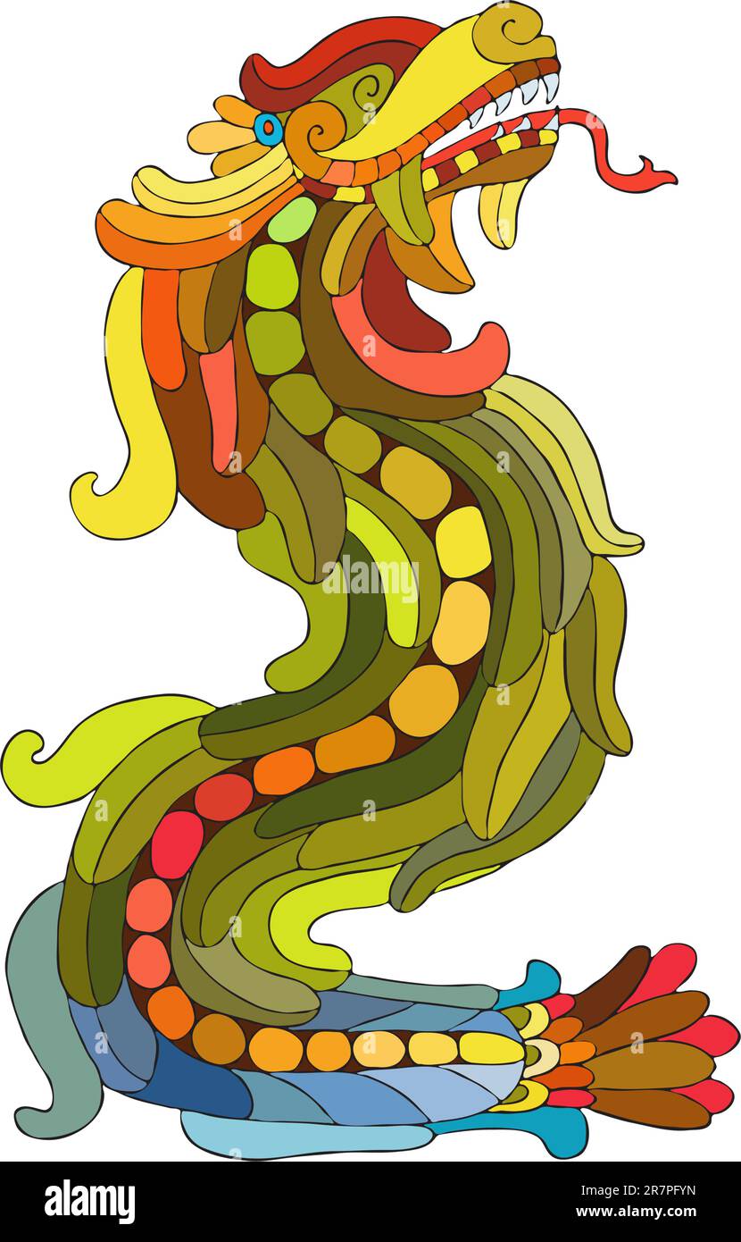 Multi-colour dragon Stock Vector
