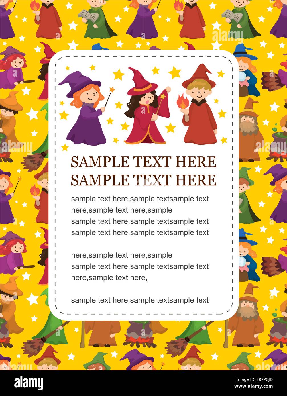 Happy witch kid magic Stock Vector Images - Alamy