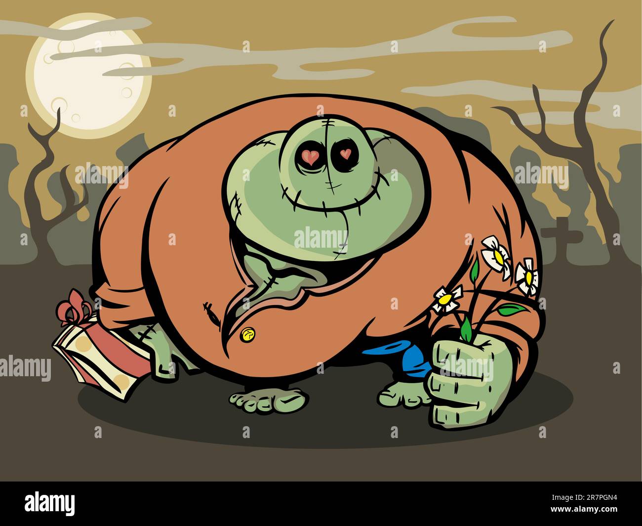 Zombielover is called a rendezvous. Vector illustration Stock Vector