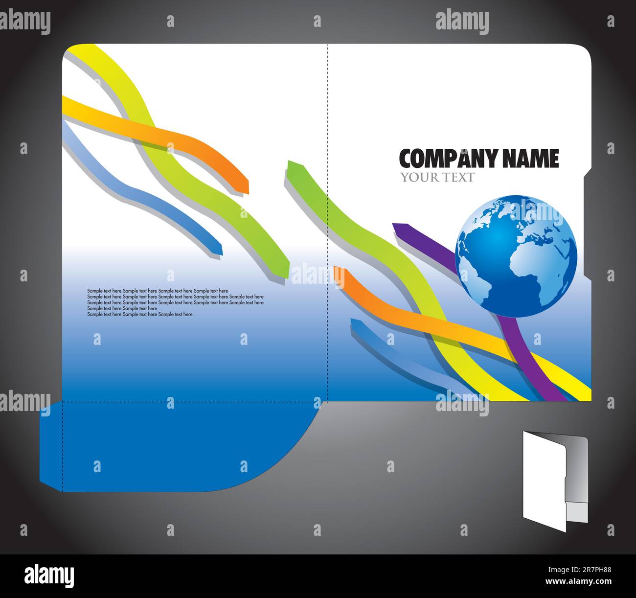 Folder with die cut Stock Vector