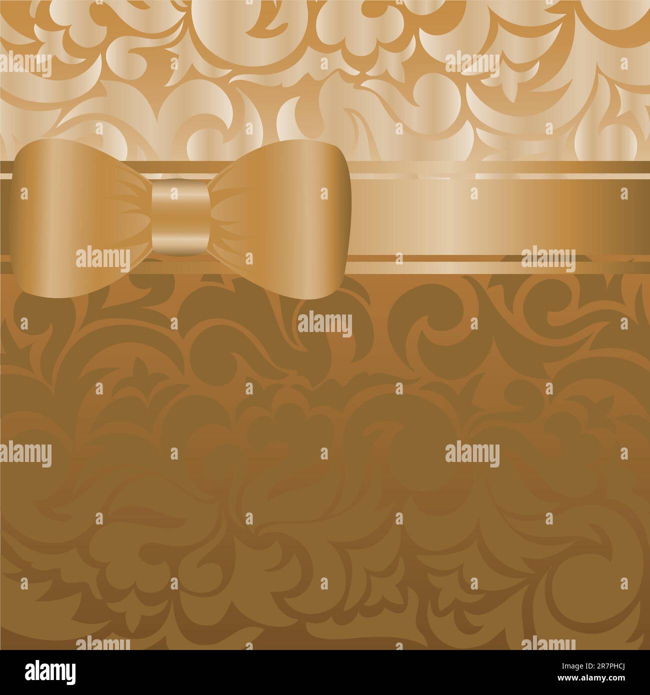 beautiful brown background with asymmetrical bow on the ribbon Stock ...