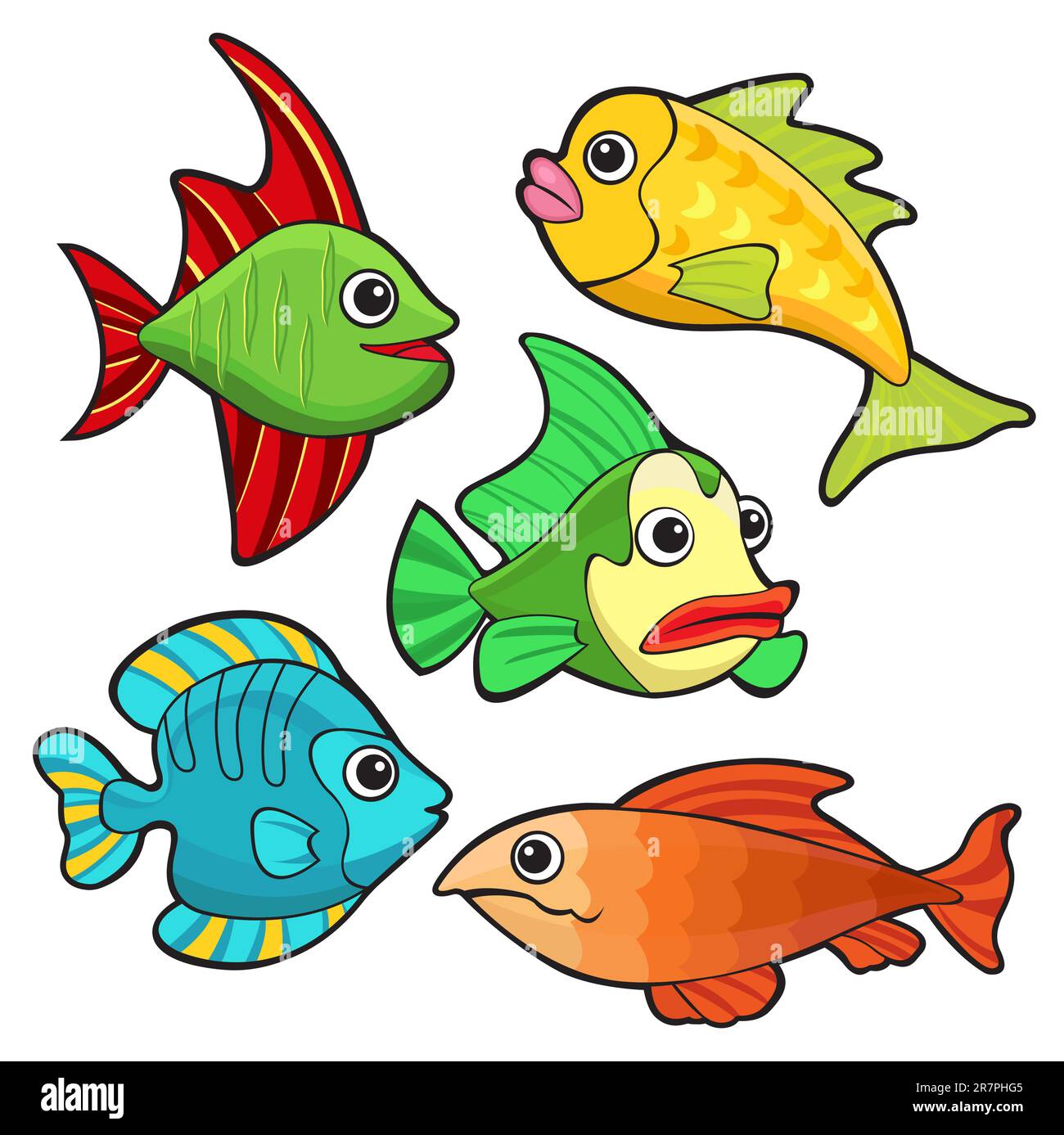 A colorful fish set Stock Vector
