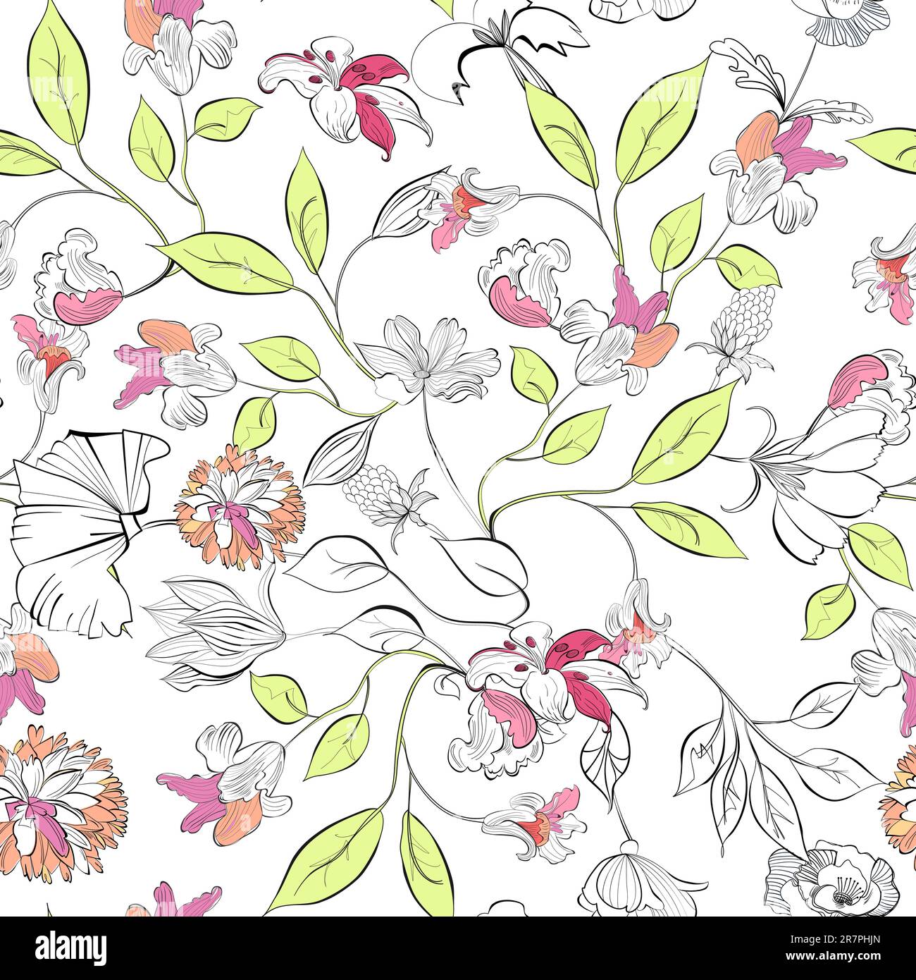 Floral seamless wallpaper Stock Vector Image & Art - Alamy