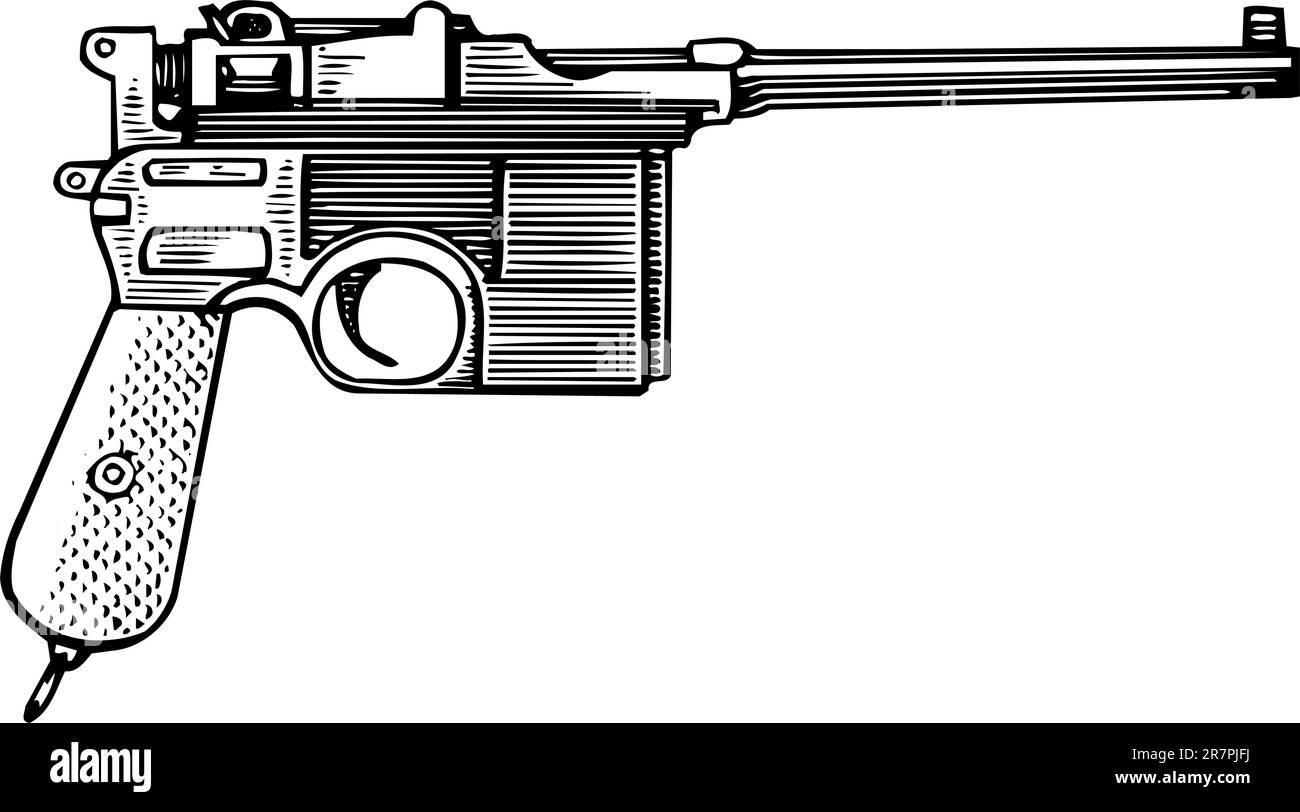Pistol Mauser isolated on white Stock Vector Image & Art - Alamy
