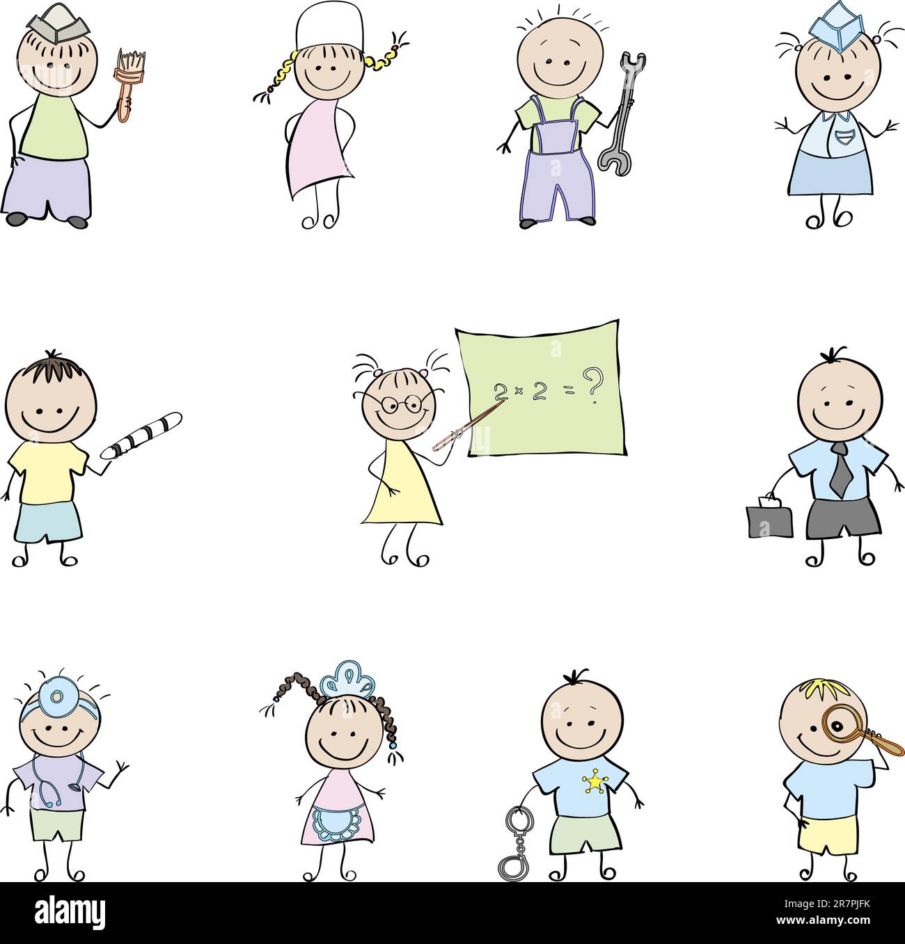 10 professionals who choose children. Vector illustration Stock Vector ...