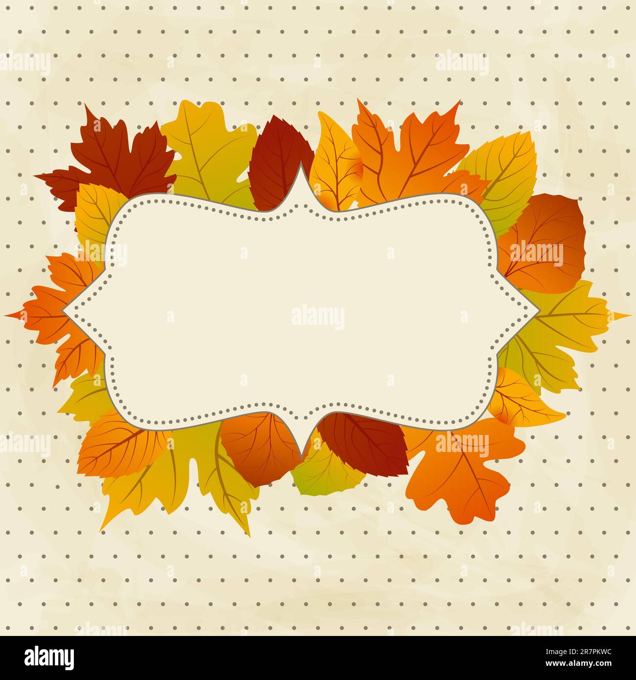 Vector retro frame with autumn leaves Stock Vector Image & Art - Alamy
