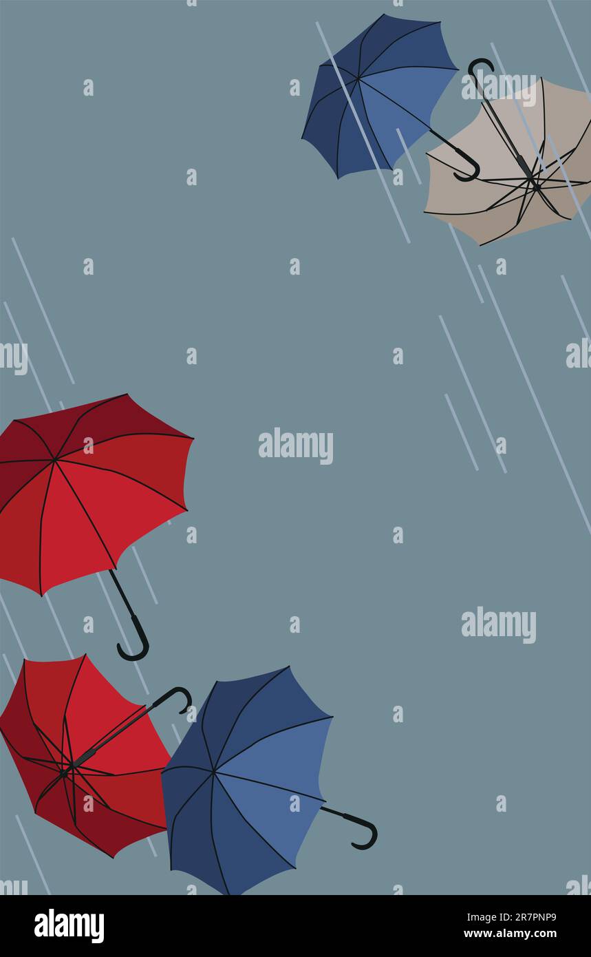 Background illustration of flying umbrellas Stock Vector Image & Art ...