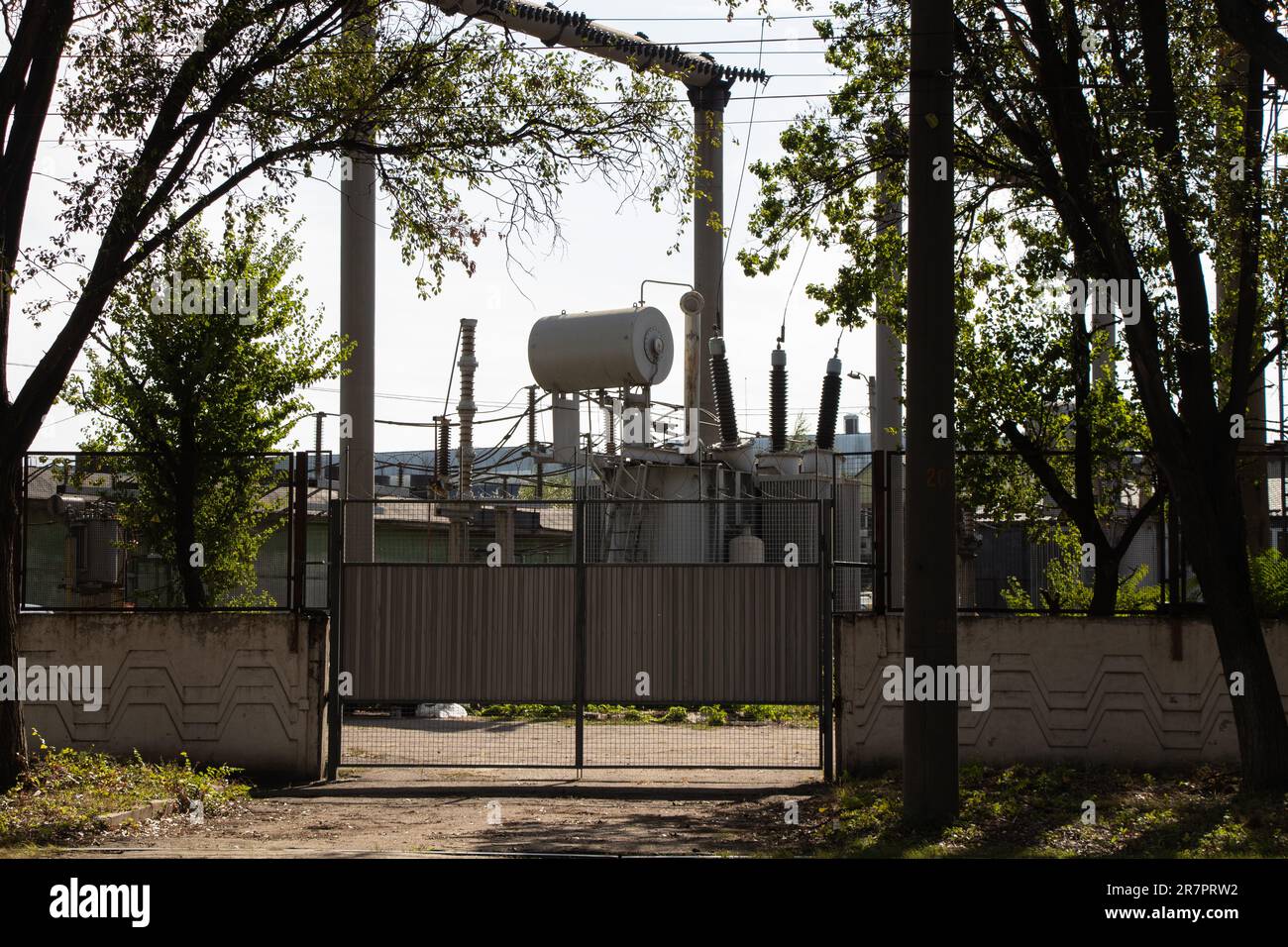 Ukraine Dnipro -02.09.2020-old power plant in the city, electricity ...