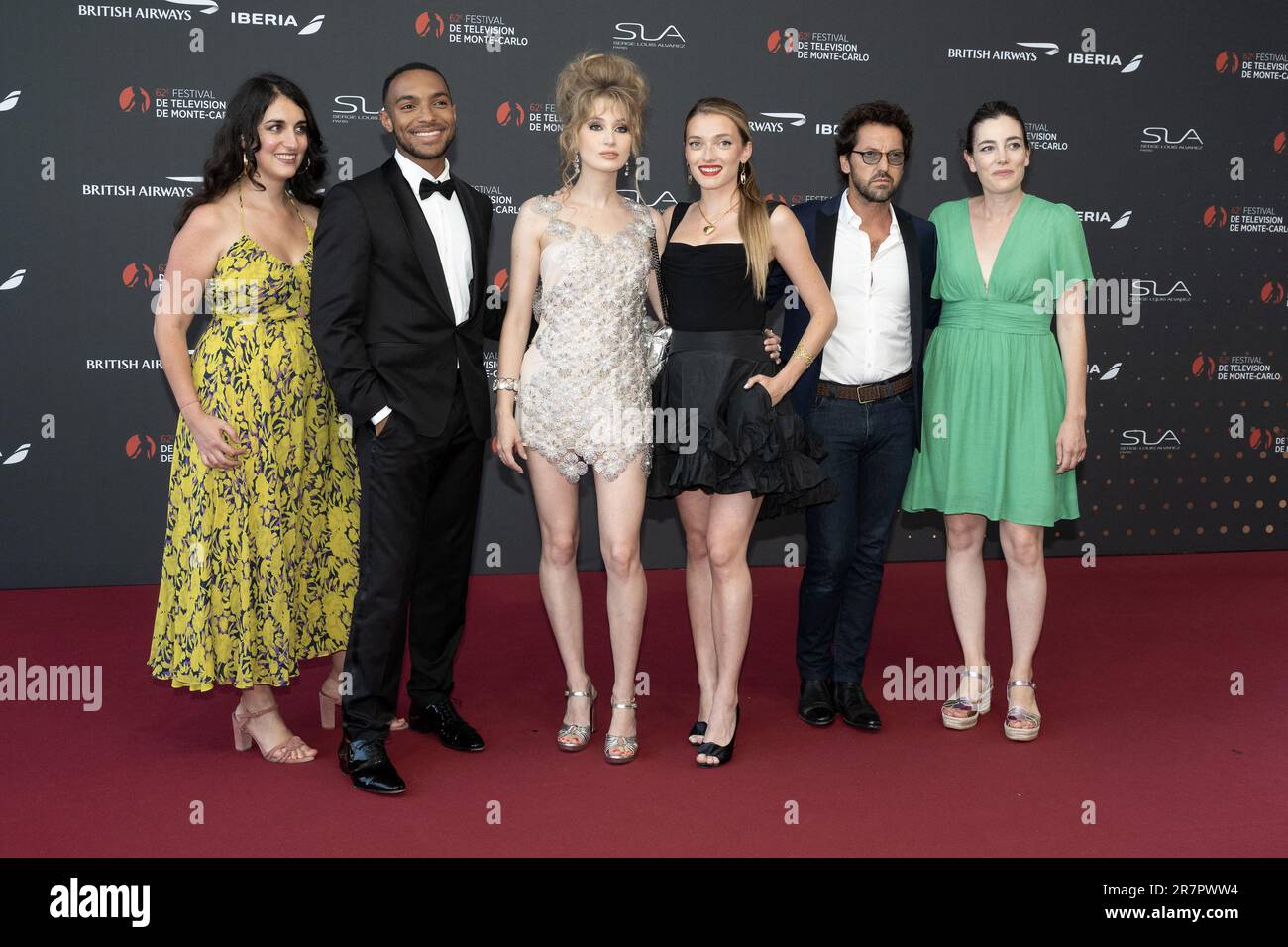 Benjamin Douba-Paris, Catherine Davydzenka, Lou Ladegaillerie, Frederic  Diefenthal and a guest attend the opening red carpet during the 62nd Monte  Carlo TV Festival on June 16, 2023 in Monte-Carlo, Monaco. Photo by