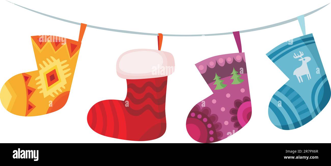 vector illustration of a christmas stocking Stock Vector Image & Art ...