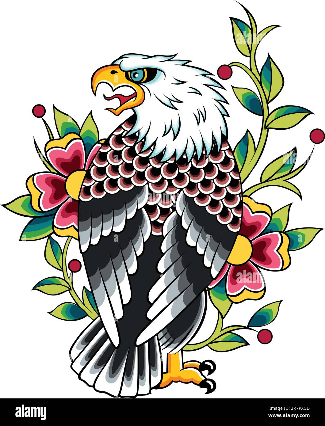 ArtStation - Traditional Eagle - Tattoo Inspired Illustration