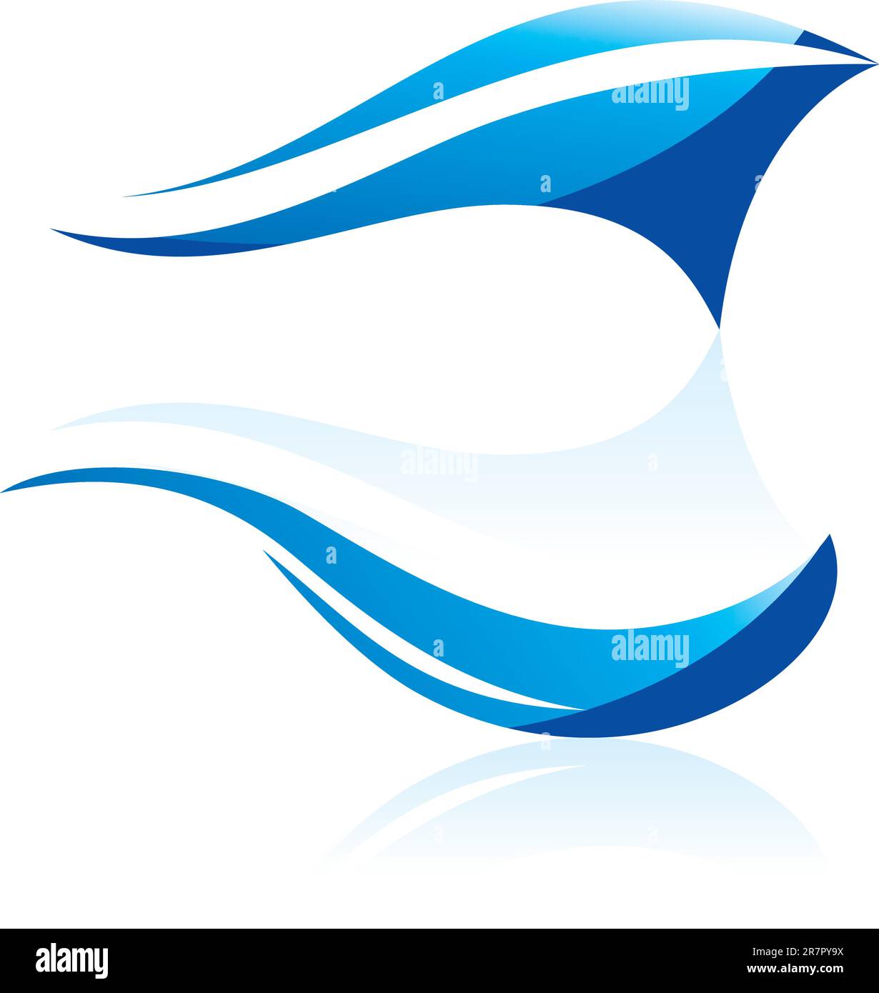 Vector illustration of abstract blue waves on white background #4 Stock ...