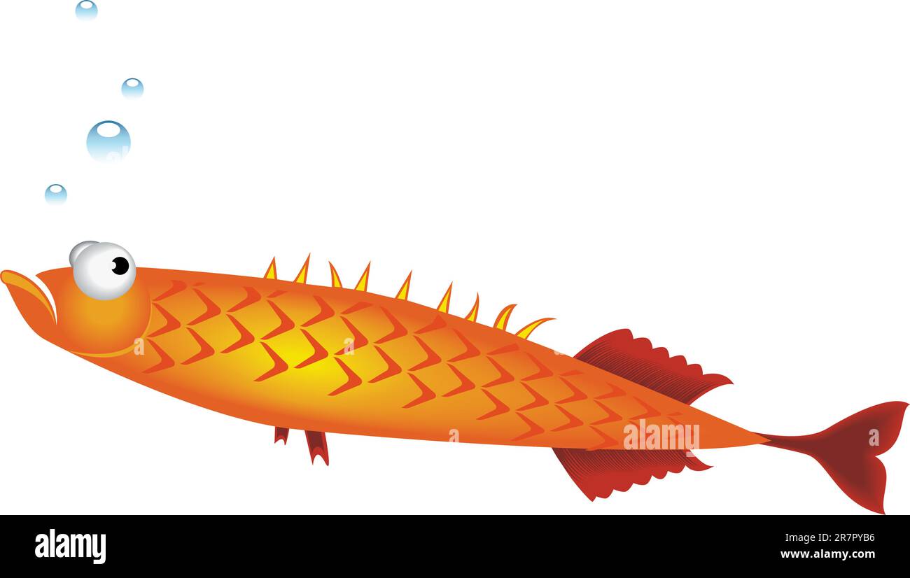 Vector illustration of small fish on white background Stock Vector
