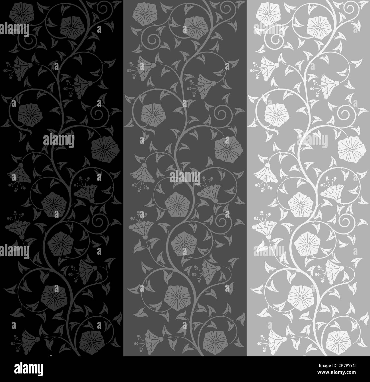Gray color floral pattern Black and White Stock Photos & Images - Alamy