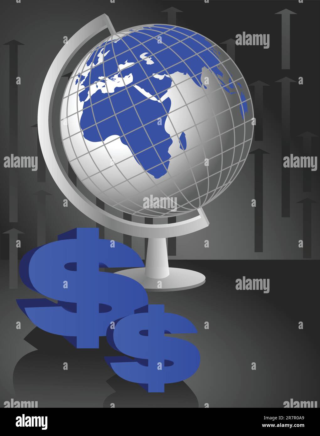 Abstract background with World Globe and Dollars Stock Vector Image ...