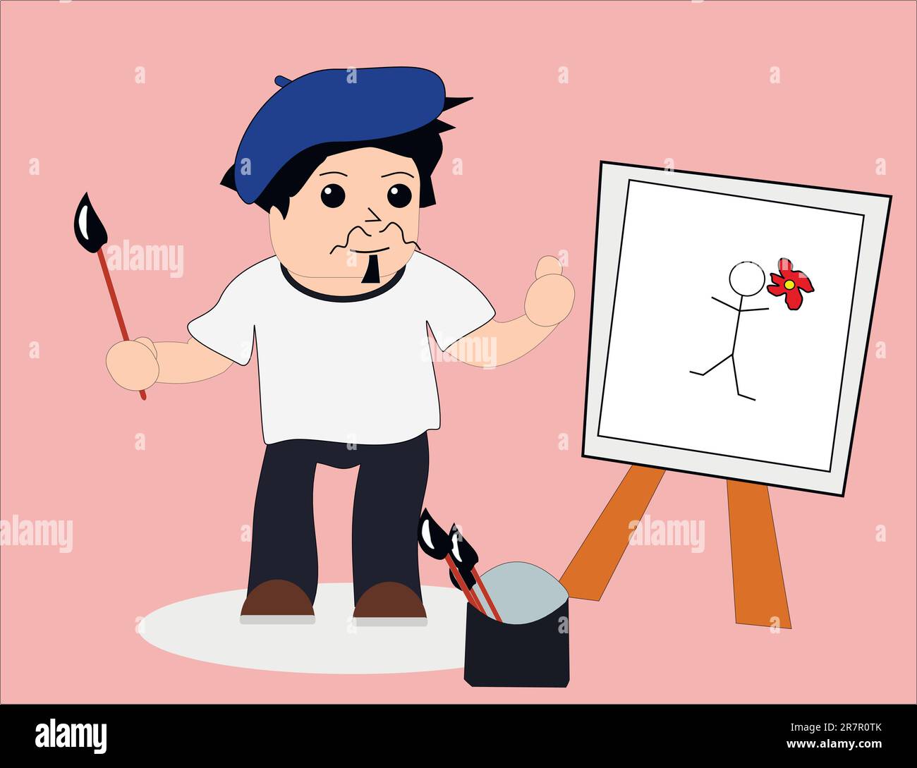 Cartoon illustration of a painter Stock Vector Image & Art Alamy